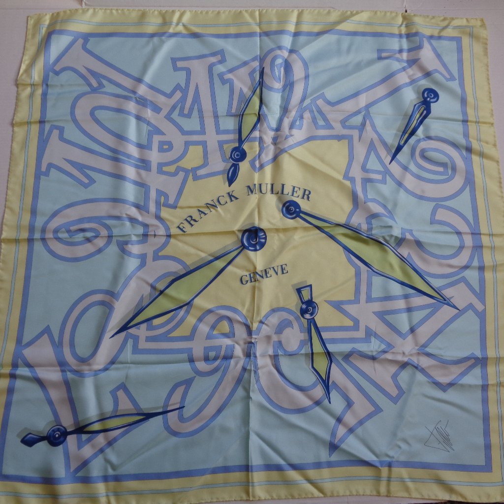Franck Muller Geneve Silk Watch Print Scarf Italy Numbered Franck Muller Geneve Silk Watch Print Scarf Italy Numbered